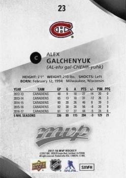 2017-18 Upper Deck MVP - Silver Script #23 Alex Galchenyuk Back