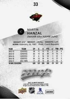 2017-18 Upper Deck MVP - Silver Script #33 Martin Hanzal Back