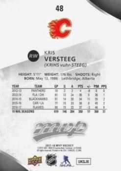 2017-18 Upper Deck MVP - Silver Script #48 Kris Versteeg Back