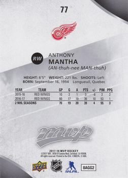 2017-18 Upper Deck MVP - Silver Script #77 Anthony Mantha Back