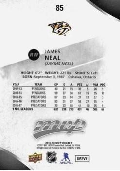 2017-18 Upper Deck MVP - Silver Script #85 James Neal Back