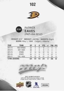 2017-18 Upper Deck MVP - Silver Script #102 Patrick Eaves Back