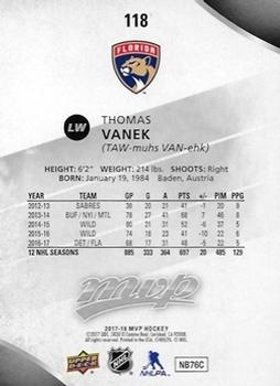 2017-18 Upper Deck MVP - Silver Script #118 Thomas Vanek Back