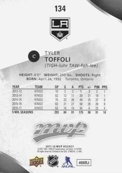 2017-18 Upper Deck MVP - Silver Script #134 Tyler Toffoli Back