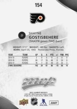 2017-18 Upper Deck MVP - Silver Script #154 Shayne Gostisbehere Back