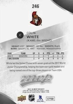 2017-18 Upper Deck MVP - Silver Script #246 Colin White Back