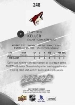 2017-18 Upper Deck MVP - Silver Script #248 Clayton Keller Back