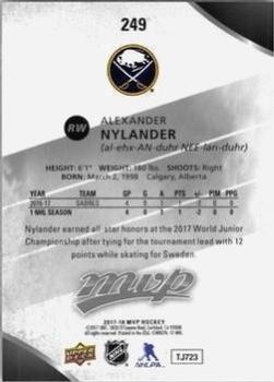 2017-18 Upper Deck MVP - Silver Script #249 Alexander Nylander Back