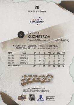 2017-18 Upper Deck MVP - Colors and Contours #20 Evgeny Kuznetsov Back
