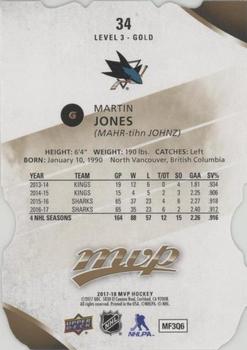 2017-18 Upper Deck MVP - Colors and Contours #34 Martin Jones Back