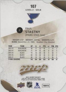 2017-18 Upper Deck MVP - Colors and Contours #107 Paul Stastny Back