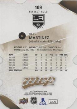 2017-18 Upper Deck MVP - Colors and Contours #109 Alec Martinez Back
