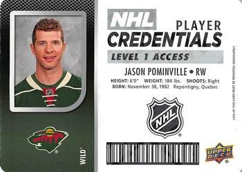 2017-18 Upper Deck MVP - NHL Player Credentials Level 1 Access #NHL-JP Jason Pominville Front