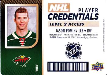 2017-18 Upper Deck MVP - NHL Player Credentials Level 2 Access #NHL-JP Jason Pominville Front