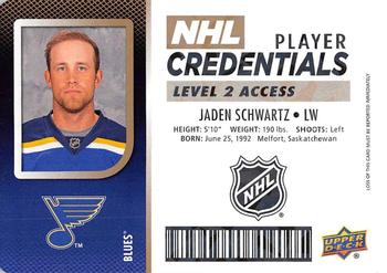 2017-18 Upper Deck MVP - NHL Player Credentials Level 2 Access #NHL-JS Jaden Schwartz Front