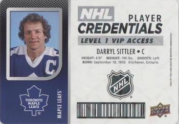 2017-18 Upper Deck MVP - NHL Player Credentials Level 1 VIP Access #NHL-DS Darryl Sittler Front