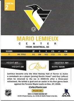 2013-14 Panini Boxing Day - Retired #2 Mario Lemieux Back