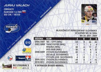 2011-12 OFS Plus #10 Juraj Valach Back