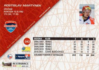 2011-12 OFS Plus #43 Rostislav Martynek Back