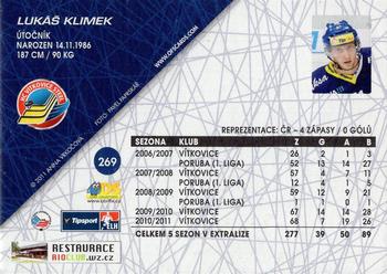 2011-12 OFS Plus #269 Lukas Klimek Back
