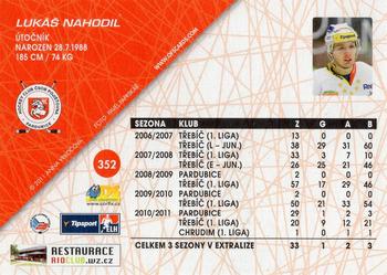 2011-12 OFS Plus #352 Lukas Nahodil Back