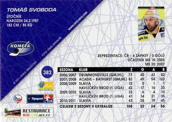 2011-12 OFS Plus #382 Tomas Svoboda Back