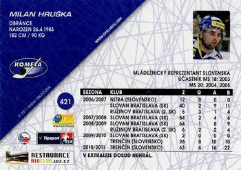 2011-12 OFS Plus #421 Milan Hruska Back