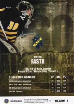 2011-12 SHL Elitset #1 Viktor Fasth Back