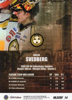 2011-12 SHL Elitset #14 Niklas Svedberg Back