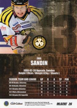2011-12 SHL Elitset #26 Emil Sandin Back