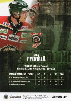 2011-12 SHL Elitset #47 Mika Pyörälä Back