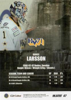 2011-12 SHL Elitset #67 Daniel Larsson Back