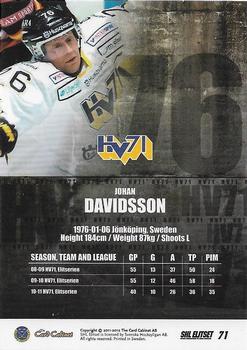 2011-12 SHL Elitset #71 Johan Davidsson Back