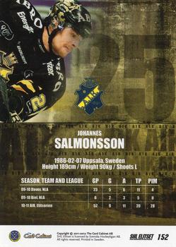 2011-12 SHL Elitset #152 Johannes Salmonsson Back