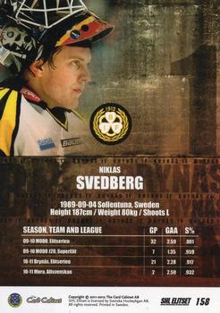 2011-12 SHL Elitset #158 Niklas Svedberg Back