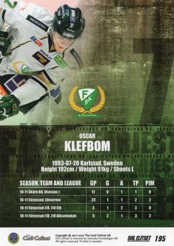 2011-12 SHL Elitset #195 Oscar Klefbom Back