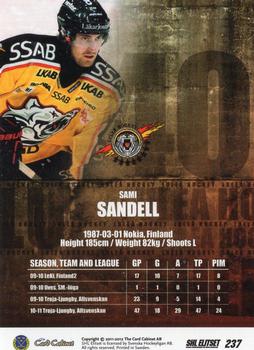 2011-12 SHL Elitset #237 Sami Sandell Back