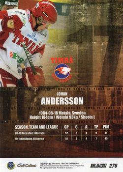 2011-12 SHL Elitset #270 Johan Andersson Back