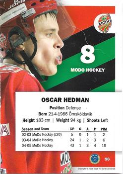 2005-06 SHL Elitset #96 Oscar Hedman Back