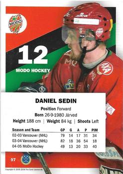 2005-06 SHL Elitset #97 Daniel Sedin Back