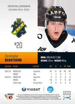 2014-15 HockeyAllsvenskan #HA-011 Christopher Bengtsson Back