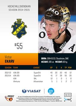 2014-15 HockeyAllsvenskan #HA-013 Victor Ekarv Back