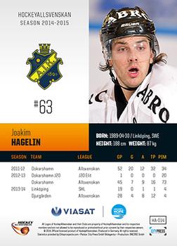2014-15 HockeyAllsvenskan #HA-014 Joakim Hagelin Back