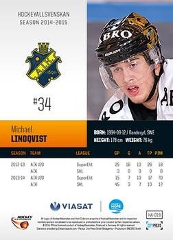 2014-15 HockeyAllsvenskan #HA-019 Michael Lindqvist Back