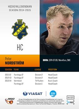 2014-15 HockeyAllsvenskan #HA-023 Peter Nordstrom Back