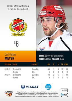 2014-15 HockeyAllsvenskan #HA-027 Carl-Johan Meyer Back
