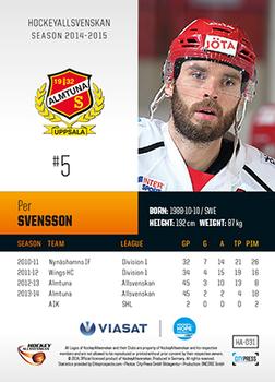 2014-15 HockeyAllsvenskan #HA-031 Per Svensson Back