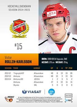 2014-15 HockeyAllsvenskan #HA-043 Victor Rollin-Carlsson Back