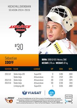 2014-15 HockeyAllsvenskan #HA-049 Sebastian Idoff Back