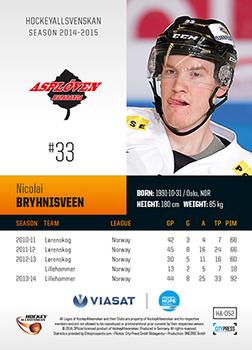 2014-15 HockeyAllsvenskan #HA-052 Nicolai Bryhnisveen Back